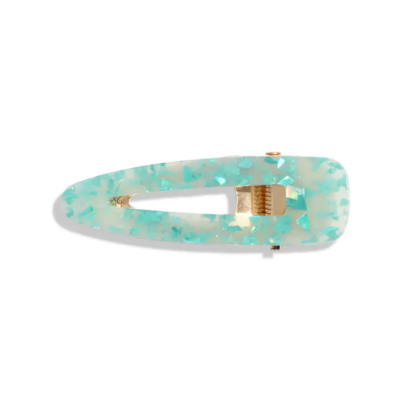 Flatfoosie Fashion Shell Conch Hair Clip Pins For Women Geometric Hollow Crystal Letter Hairpin Clips Hair Styling Accessories - Окраска металла: 802AB