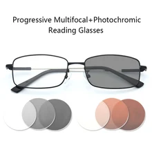 Фотохромные прогрессивные очки для чтения для мужчин и женщин, анти-синий светильник, многофокальные бифокальные очки для дальнозоркости