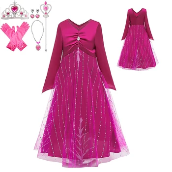 

2019 New Princess Dress for Girl Anna Elsa Fancy Children's Clothes for Christmas Party Snow Queen Costume High Quality Cosplay