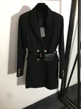

Spring Autumn New Designer Women's High Quality Belt Double-breasted Coat C368
