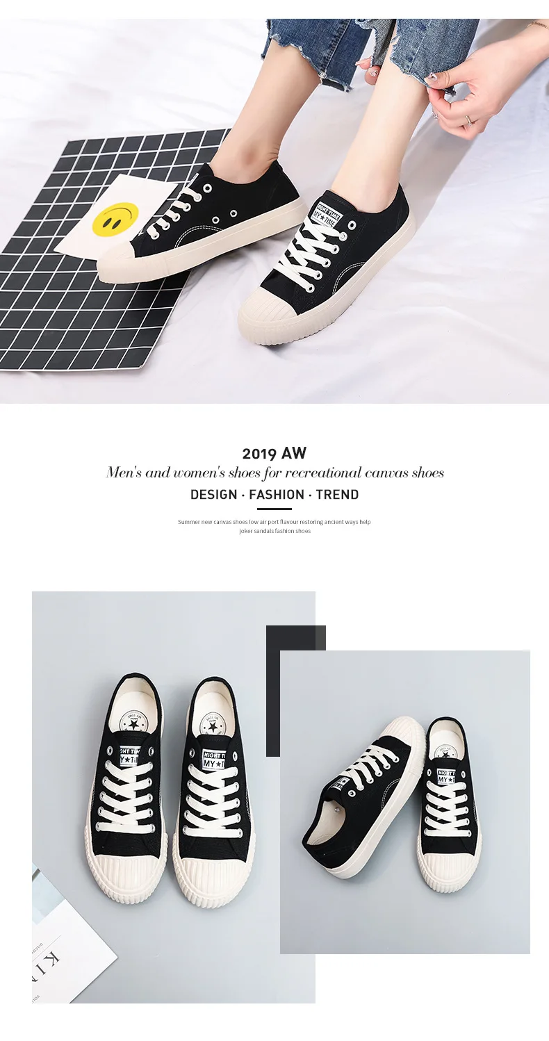 Biscuit Shoes New Style Harajuku Canvas Shoes Student Korean-style Versatile Flat White Shoes Women's Summer Breathable Street S