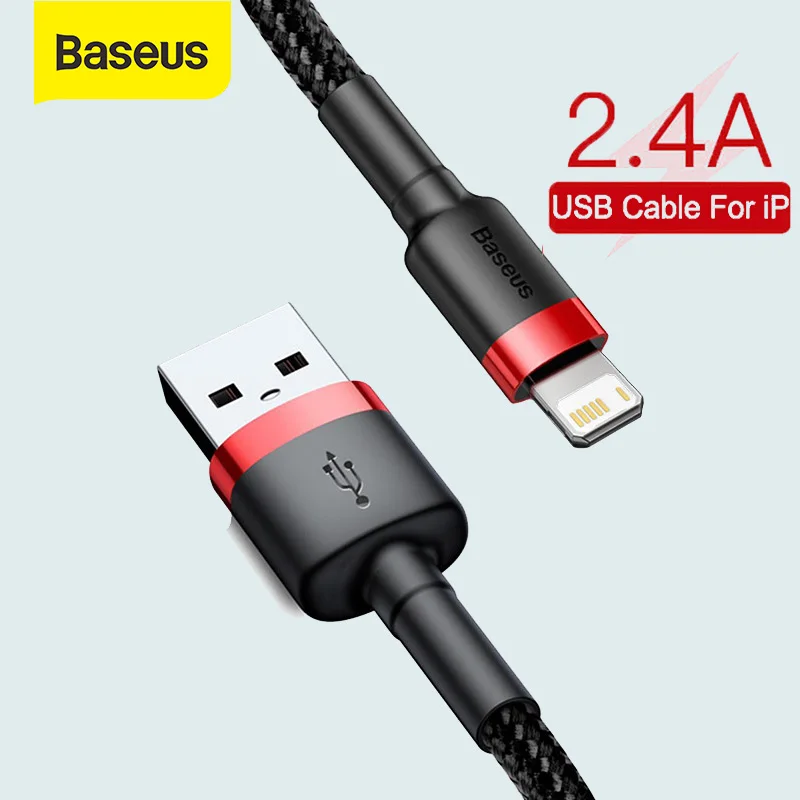 Кабель Baseus USB 2 4 А для быстрой зарядки iPhone 12 11 Pro Max Xs Xr X 8 Plus 7 SE ipad air mini | Мобильные