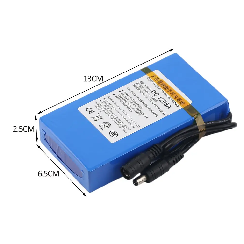 Горячая DC 12V 9800mAh литий-ионный аккумулятор большой емкости супер мощный литий-ионный аккумулятор резервный для камеры CCTV