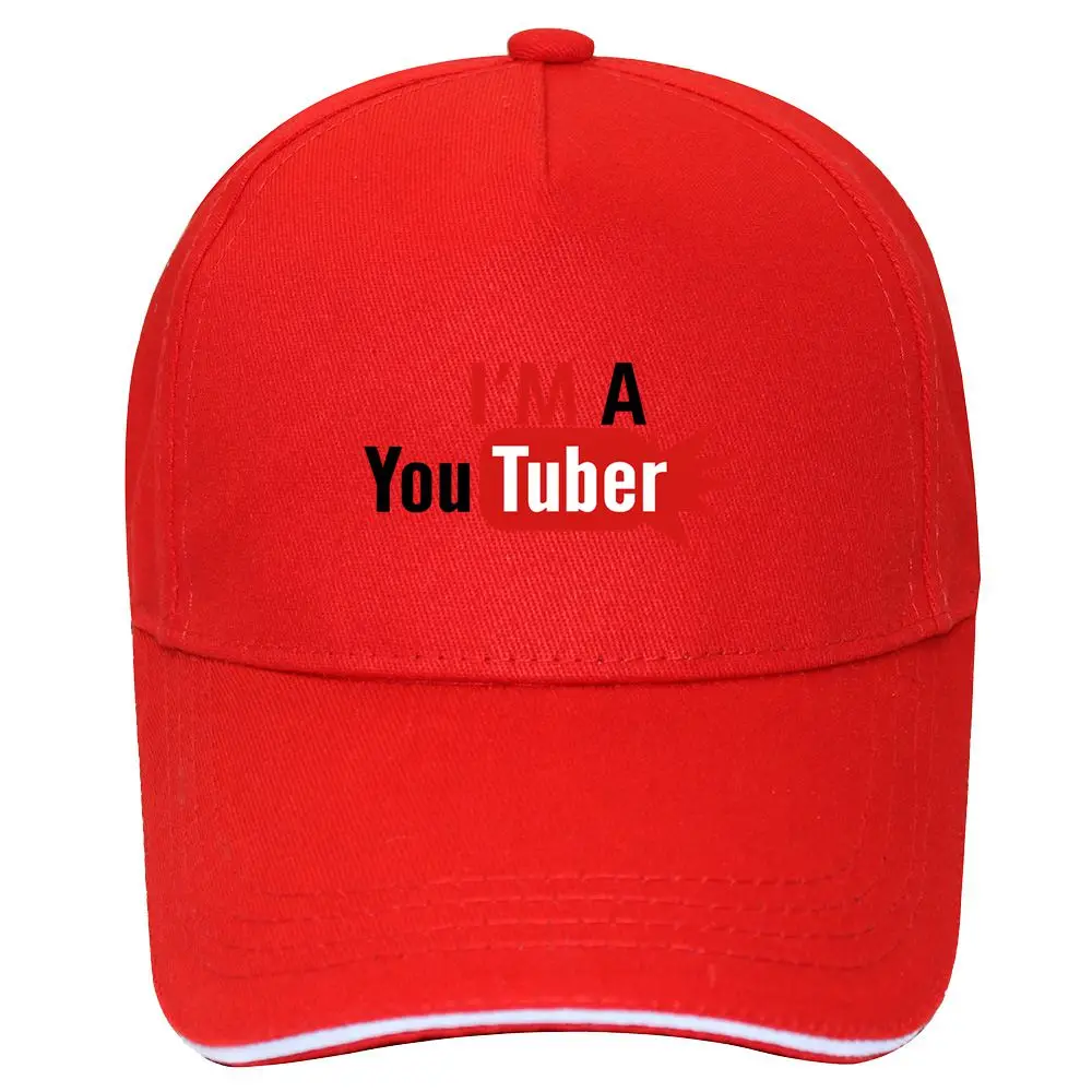 I'm a Youtuber кепка бейсболка шапка Кепка Хип Хоп Кепка с регулировкой размера головные уборы для мужчин и женщин шляпа - Цвет: Красный