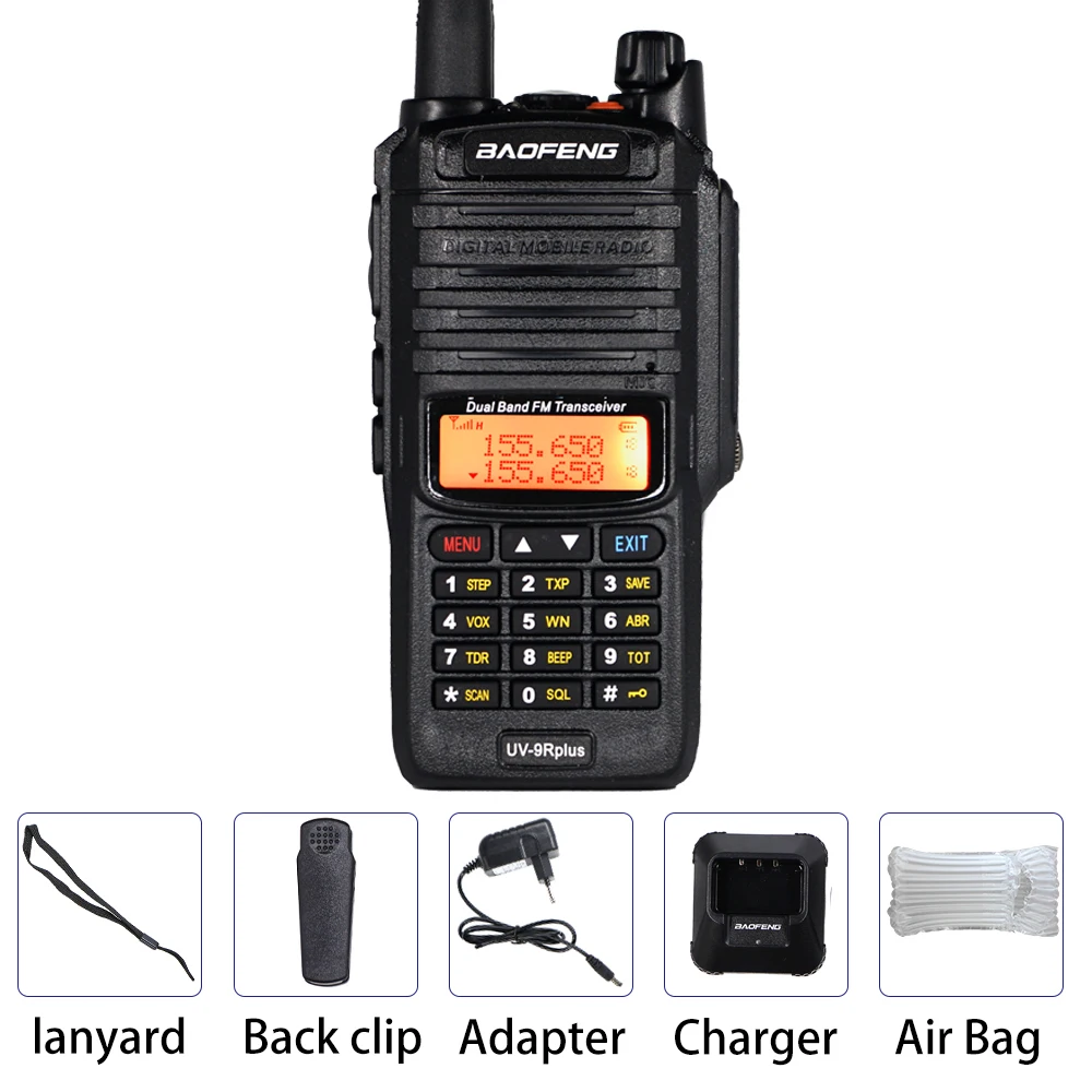 Without Box 10 Вт Baofeng UV-9R plus Водонепроницаемая рация UV 9R Plus Двухдиапазонный портативный CB Ham радио 10 км кв трансивер передатчик - Цвет: Without Box
