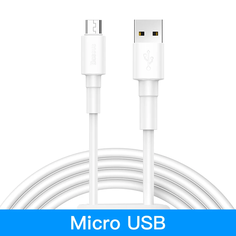 Baseus usb type-C кабель для samsung iPhone XR Xs Max USB кабель 3A Быстрая зарядка type C кабель для зарядного устройства Micro USB кабель для передачи данных - Цвет: Micro USB Cable