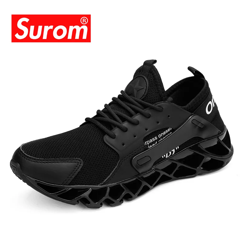 SUROM Spring New Fashion Sneakers Men Outdoor Training Footwear Men's Casual Shoes Breathable Flyknit Big Size 39-47