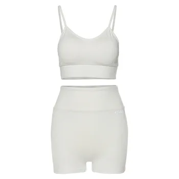 2PCS New Seamless Yoga Set Gym Clothing Women Sportswear Sports Bra Fitness Crop Tops Scrunch Butt Shorts Leggings Sports Suit 5