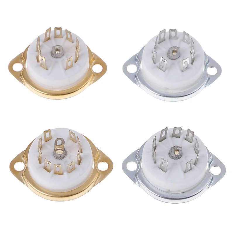 1pc Ceramic 9pin GZC9-F-G PCB MOUNT Tube Socket FOR 12AX7 12AT7 12AU7 6DJ8 ECC82 5670 6922 Hifi Audio Vintage AMP DIY