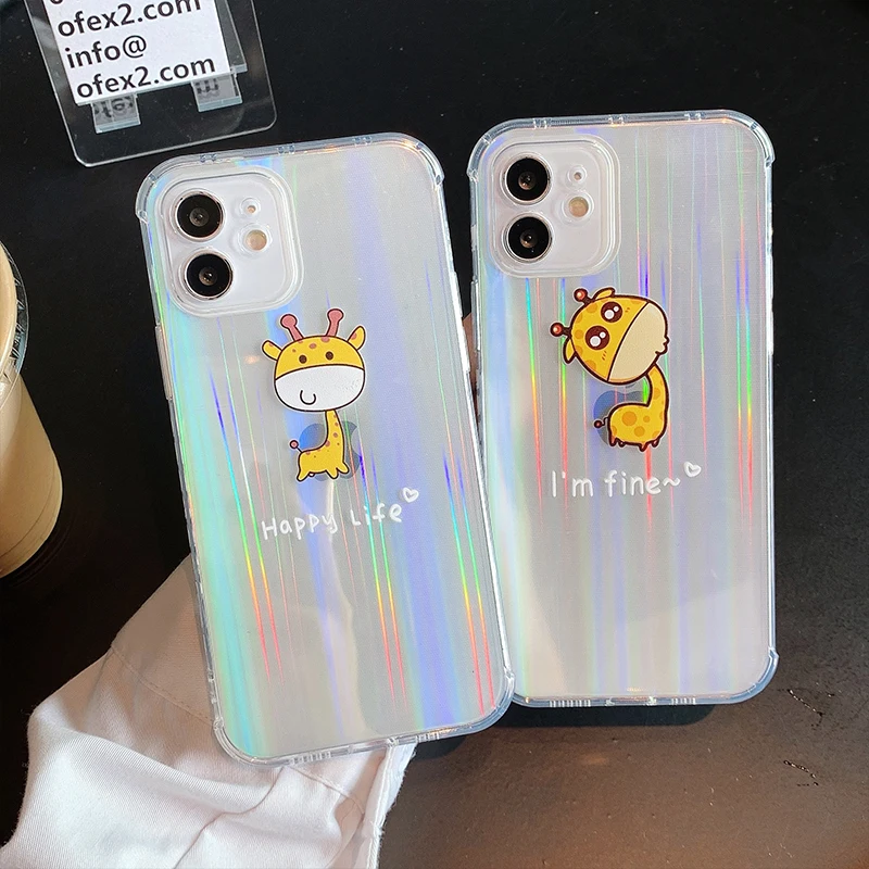 Aurora Paper Happy Lift I Am Fine Giraffe Soft Phone Case For iPhone Se2020 7 8 Plus Xs XR 11 12 13 Pro Max Back Cover | Мобильные