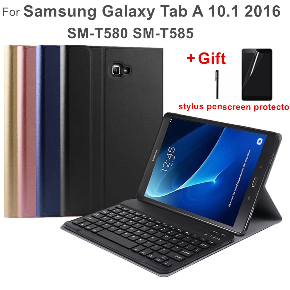 Чехол с Bluetooth клавиатурой для Samsung Galaxy Tab A 10 1 2016 SM T585 кожаный чехол планшета