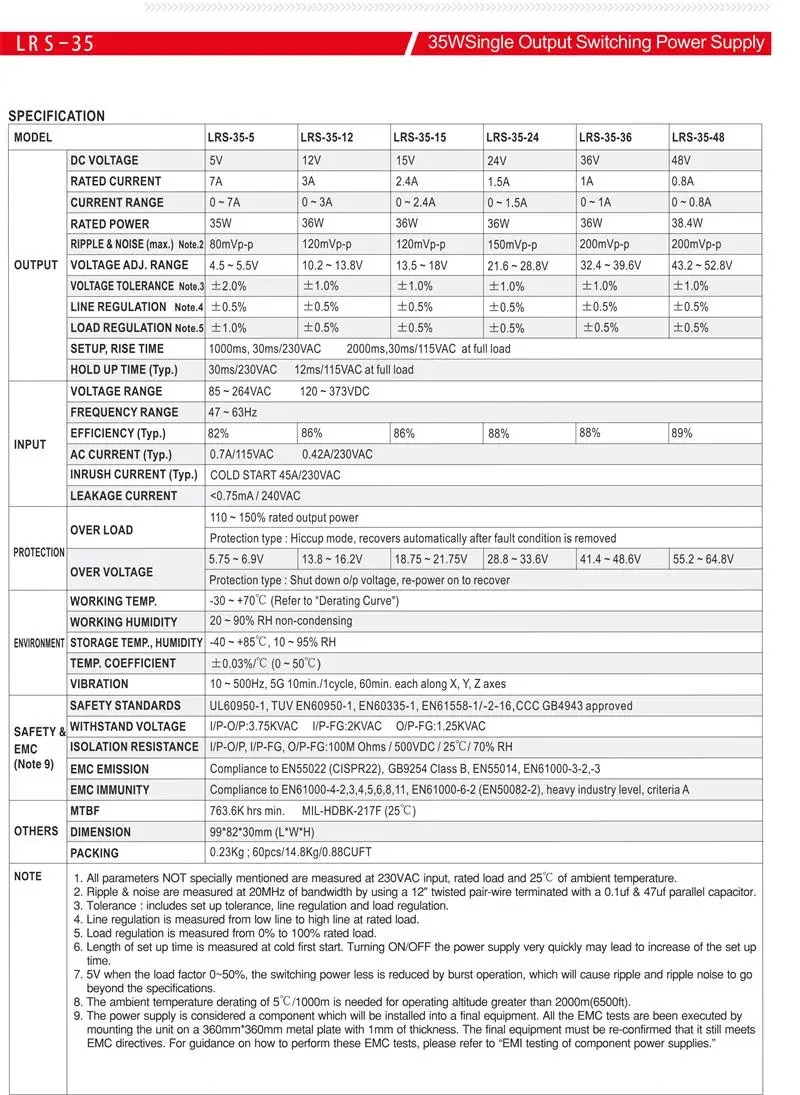 LRS-35 12V 24V 35W одиночный выход импульсный источник питания