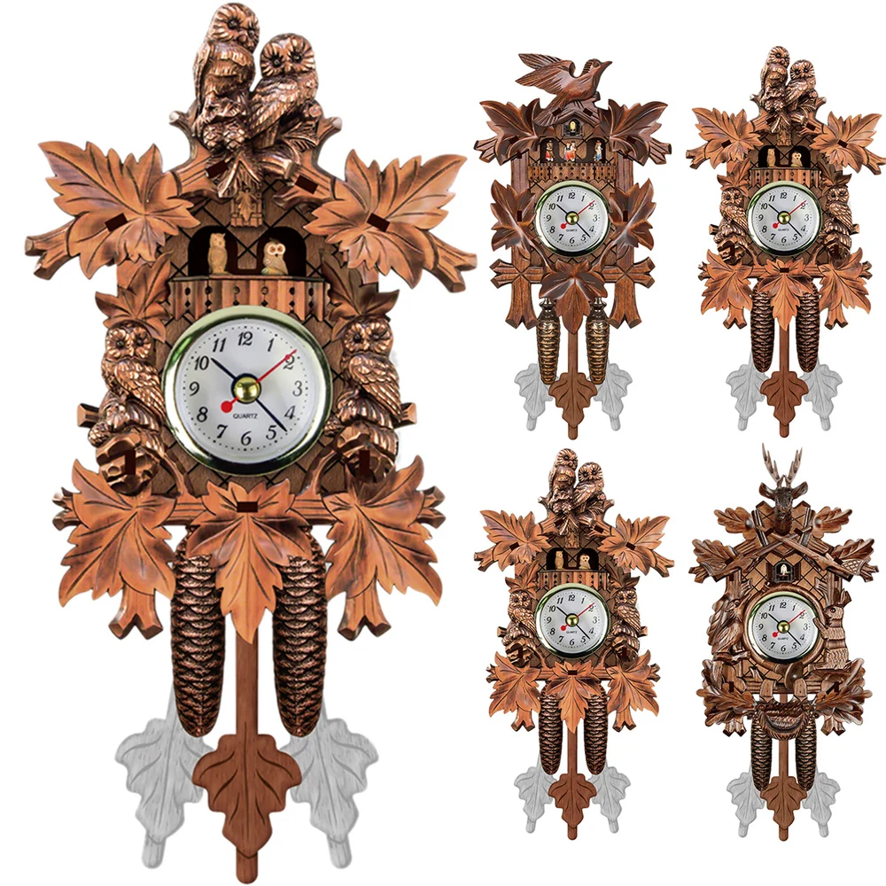 Wooden Cuckoo Clock Vintage Wall Hanging Clock Home Ornament Wall Decor For Living Room Office wall clock for bedroom