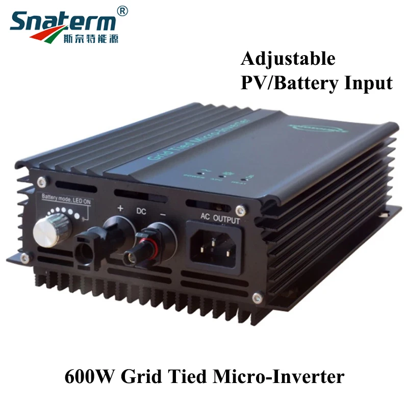 600W MPPT solar on grid power inverter adjustable battery discharge