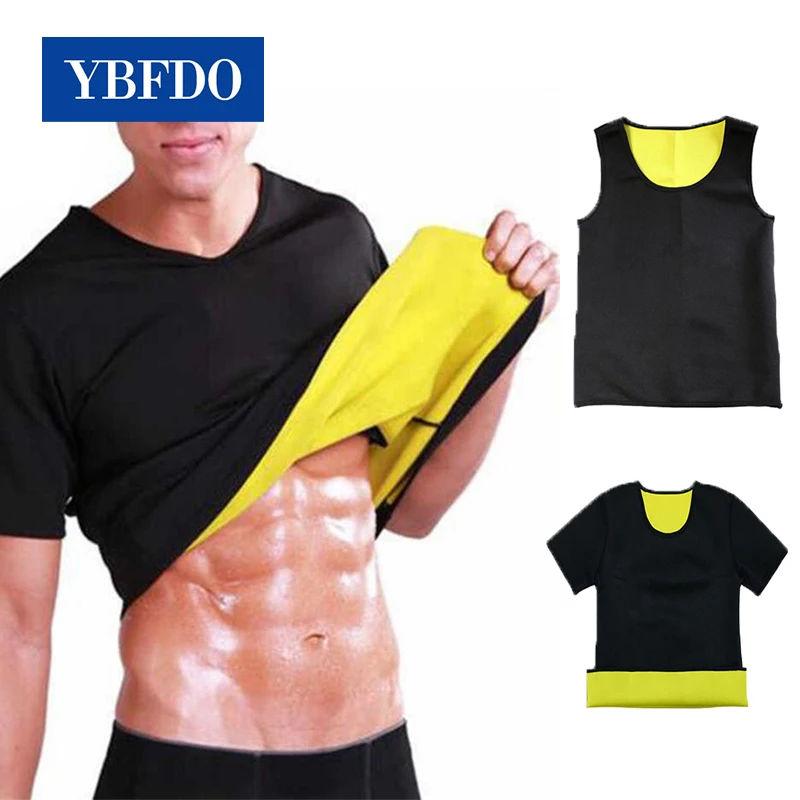 

YBFDO Men waist trainer Sweat Neoprene Body Shaper Weight Loss Sauna Shapewear Workout Shirt Vest Fitness Gym Top Clothes