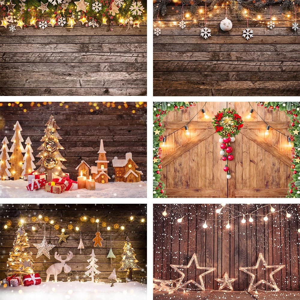 Avezano Photography Background Merry Christmas Tree Gift Garland Wooden  Floor Board Photo Backdrop Photo Studio Photozone Decor - Backgrounds -  AliExpress