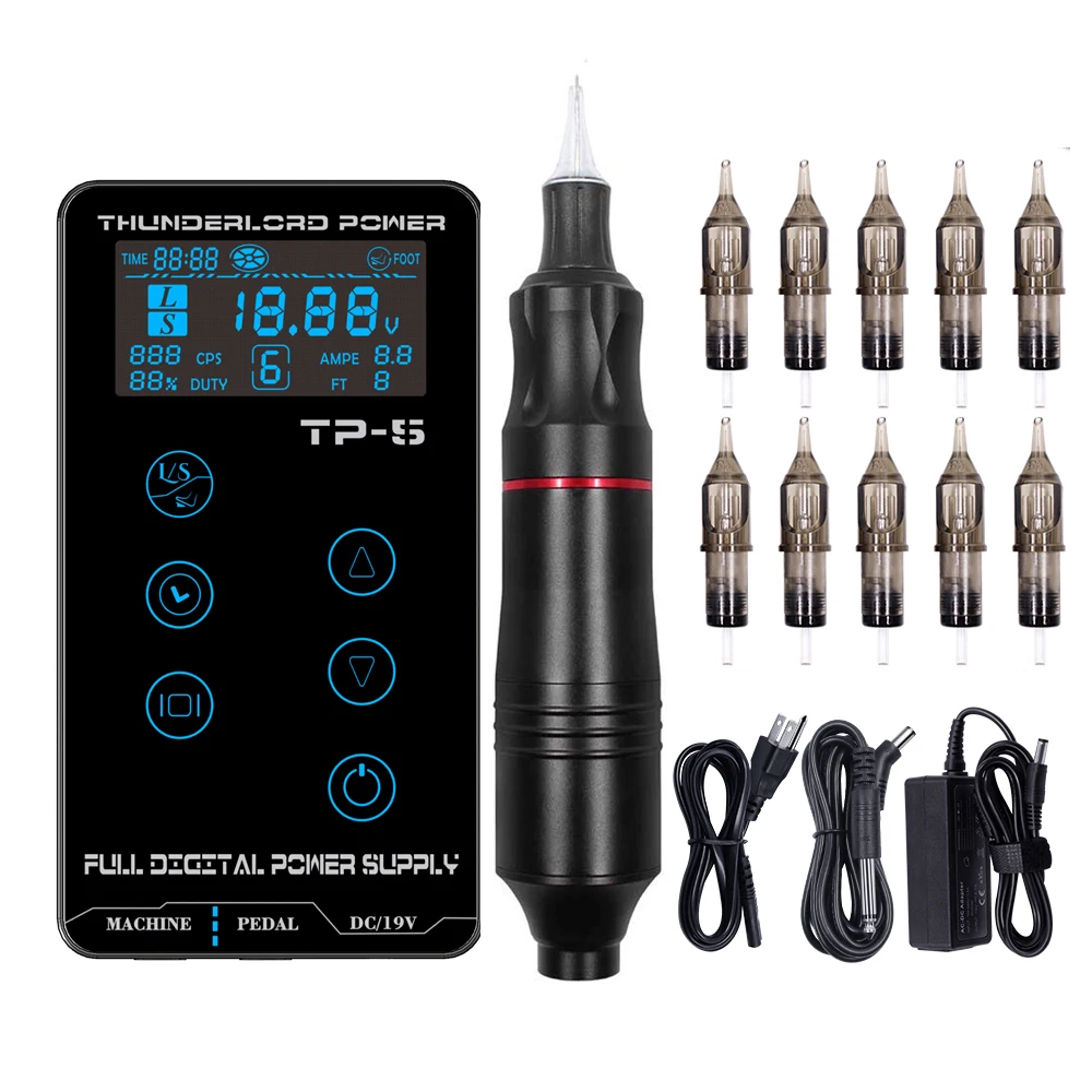 Professional Tattoo Machine Kit LCD Touch Screen Tattoo Power Tattoo 