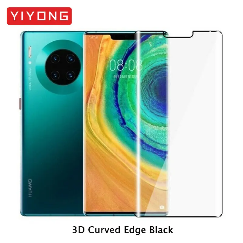 3D Edge Curved Black Mate 10 20 30 Pro Полное покрытие стекло YIYONG 9D закаленное стекло для huawei mate 30 20 10 Защита экрана для huawei mate 20 30 Lite - Цвет: 3D Edge Curved Black