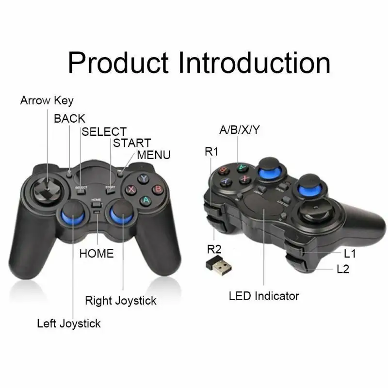 2.4G Wireless Gamepad With Nano Receiver Controller Gaming Gamepad Joystick Power Saving Mode For Android Tablet Phone PC TV 2
