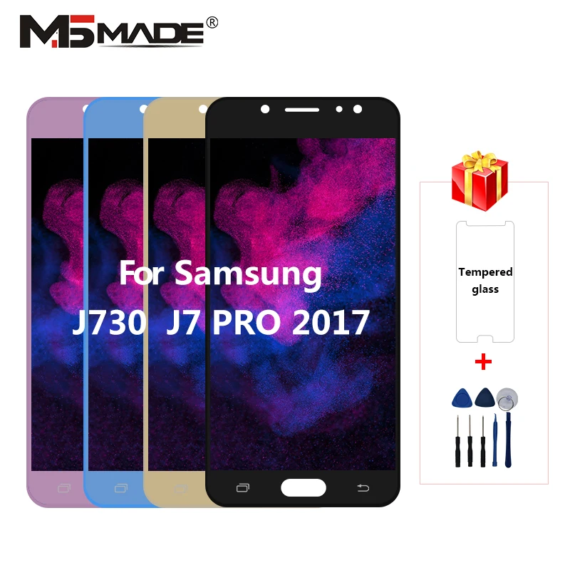 Цена SM J730GM размер можно регулировать для samsung Galaxy J7 Pro J730G J730F J730GM DS J730 ЖК дисплей J7 2017 Дисплей кодирующий преобразователь сенсорного экрана в сборе