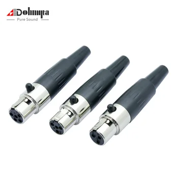 

10Pcs Mini XLR 3 4 5 Pin Female Plug Small XLR Audio Microphone Connector MIC for Cable Soldering Straight