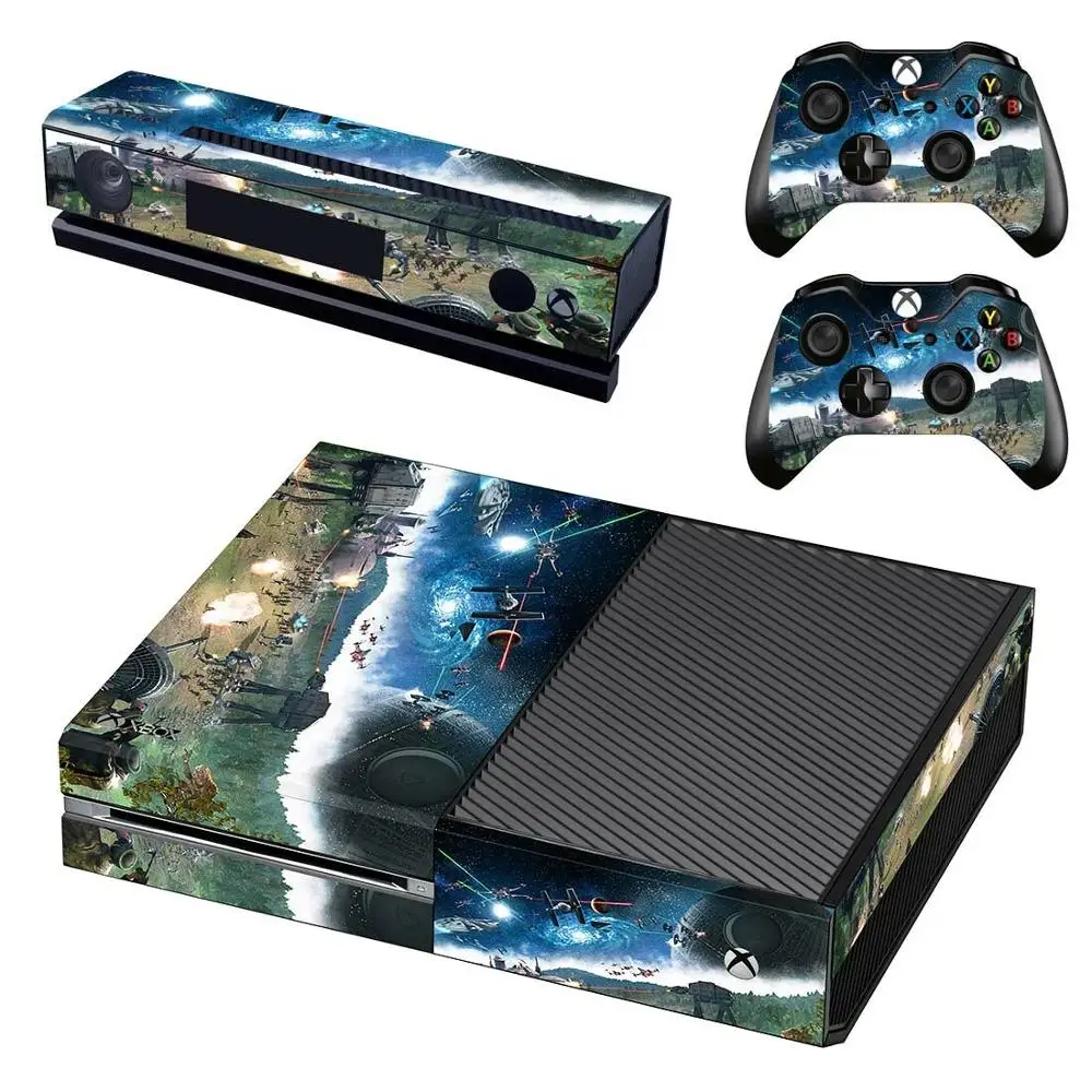 Наклейки из "звездных войн" для xbox one, виниловые наклейки, накладки для xbox one, консоли Kinect, два контроллера - Цвет: GSTM0495