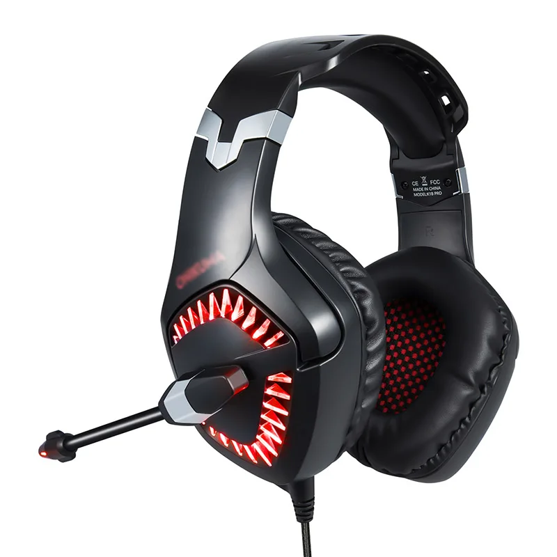 Игровая бас гарнитура наушники K1Bpro черный красный для ПК ноутбук