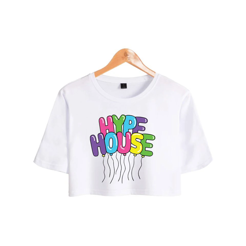 Женская футболка с открытым пупком The Hype House Шарли амелио женская оверсайз