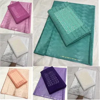 

2019 Swiss voile lace in Switzerland High quality 3+2Yards Bazin Riche Brocade Fabric African Basin Lace LY30