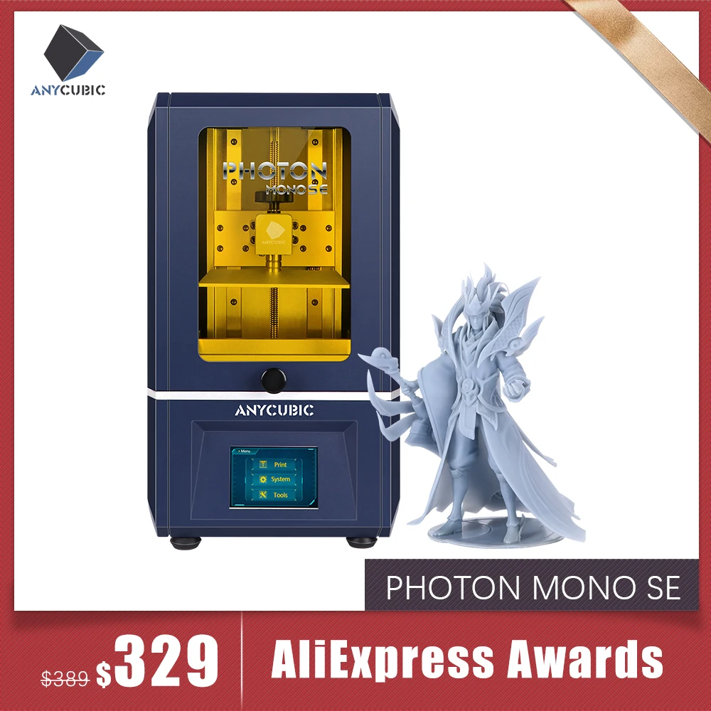 3D принтер ANYCUBIC Photon Mono SE монохромный комплект для принтера с УФ смолой 405 нм