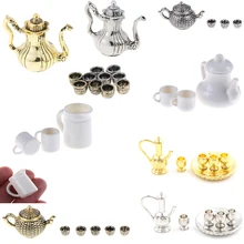 Несколько чайный набор чайный горшок чашка 1: 12 посуда Кухня миниатюрная мебель для кукольного дома столовая посуда игрушка Детские игрушки