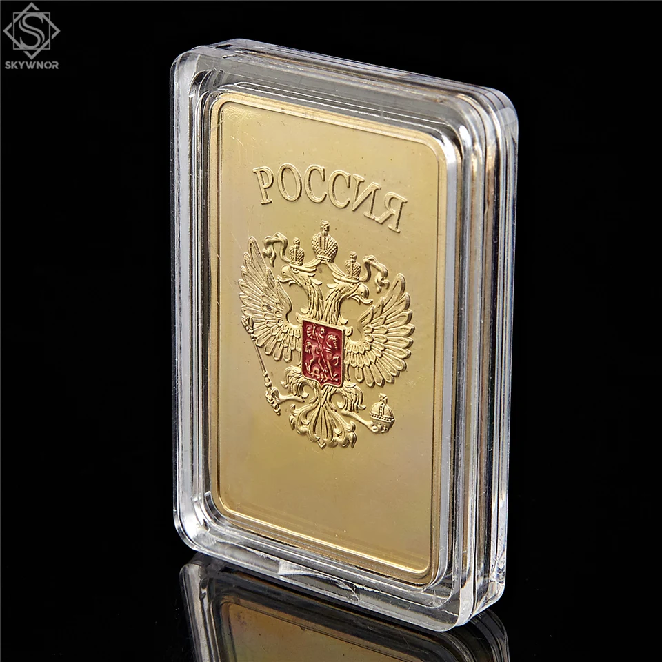 5PCS Soviet Union USSR National Emblem Clad in Gold 1OZ Bar Ukraine Commemorative Replica Gold Bar Collecton