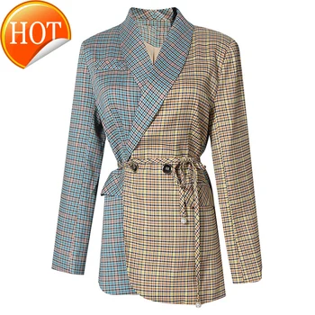

Coat Women Blazer Blazer Set Plaid And High Waist Mini Skirt 2020
