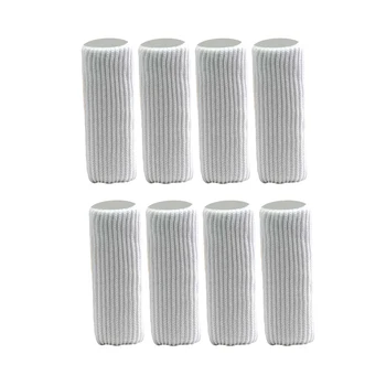 

8 Pcs White fit Diameter 3.5 to 7.1 inch Furniture Feet Caps Covers/Knitted Chair Socks Floor Protector High Elastic