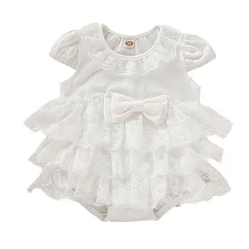 

Newborn Infant Baby Girls Layered Ruffles Lace Bow Tutu Princess Romper Jumpsuit Playsuit Bodysuit CORB