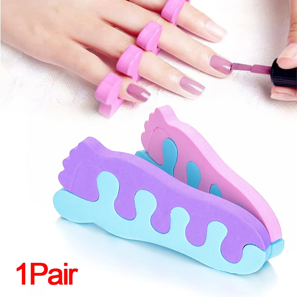 Пена пальцы рук и ног сепаратор розовый/синий/фиолетовый DIY Дизайн ногтей сепаратор инструменты для маникюра Носок Протектор инструмент