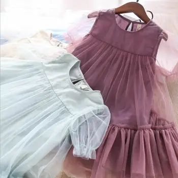 

girls elegant tulle princess dress baby girl solid color [arty tutu dresses kids dress for girl wholesale