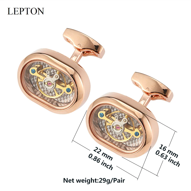 Hot Sale 24 Style Movement Tourbillon Cufflinks For Mens Jewelry Lepton Mechanical Watch Steampunk Gear Cufflink Relojes Gemelos