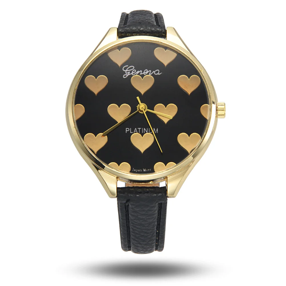 Mechanical Round Dial Heart Pattern Time Buckle Closure Gift Analogue Casual Decoration Pointer Type Women Watch