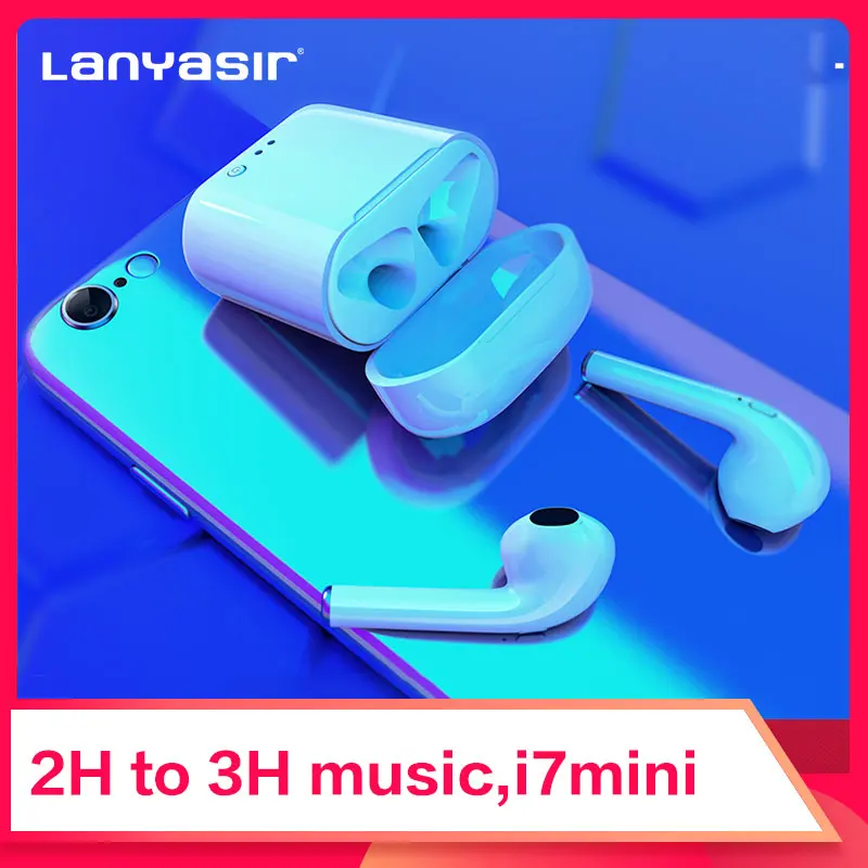 Lanyasir Mini i7s TWS беспроводные Bluetooth наушники гарнитура с зарядным устройством