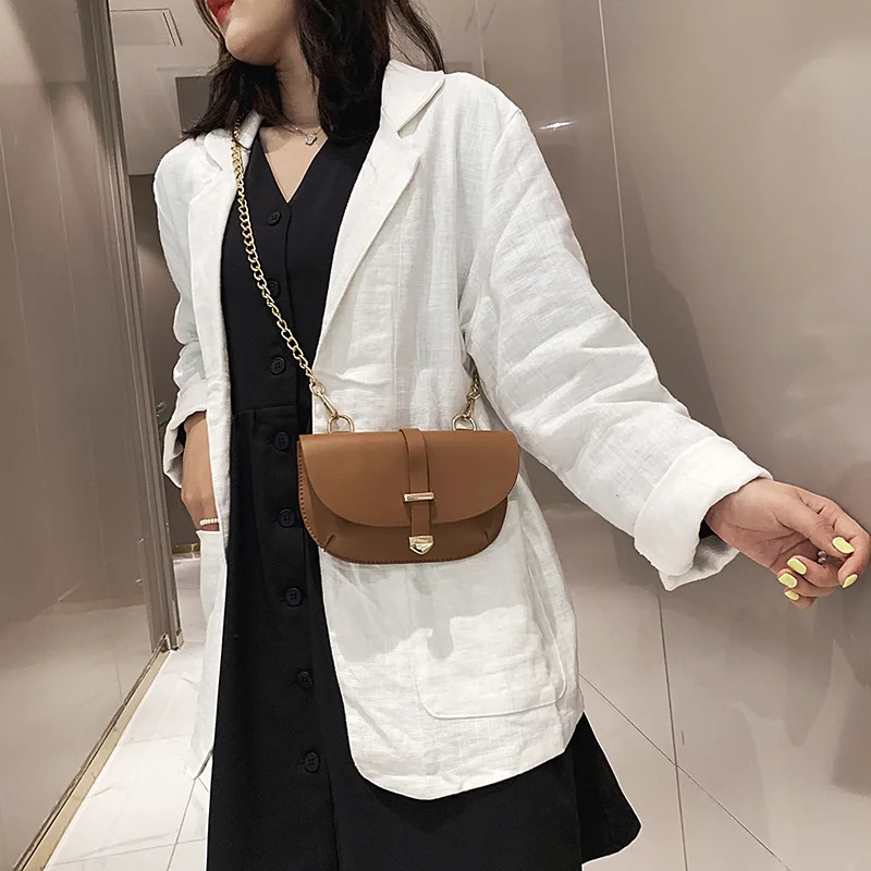 

Bag Women's 2019 New Style Fashion Shoulder Semicircle Vintage Saddle Bag Versatile Fairy Bag Casual Shoulder Bag