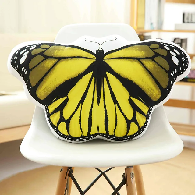 1pc Creative Smulation Butterfly Plush Pillow Printed Stuffed Soft Cushion Home Decor Lovely Birthday Gift for Girls Children