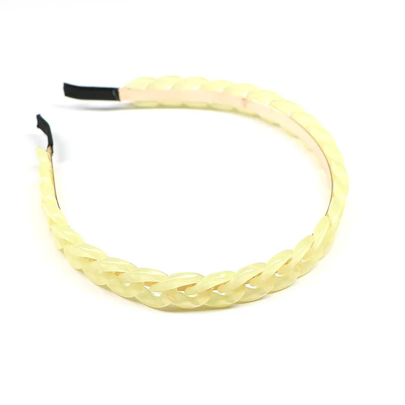 Tie Dye Chain Acetic AcidTwisted Braid Hairband Acrylic Headband  for Women Girls Hair Accessories