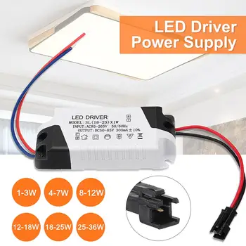 

1 Pcs 1-3W 4-7W 8-12W 12-18W 18-25W 25-36W LED Driver Transformer Electronic Lighting Input Constant Current Powers Supply