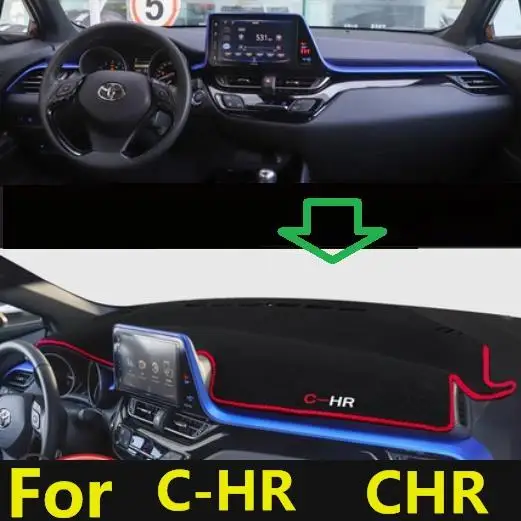 Красный Для Toyota C-HR ЧР приборной панели автомобиля Обложка Коврик солнцезащитный экран для автомобиля Подушка защита внутренной стороны ковровая отделка Аксессуары - Название цвета: Красный