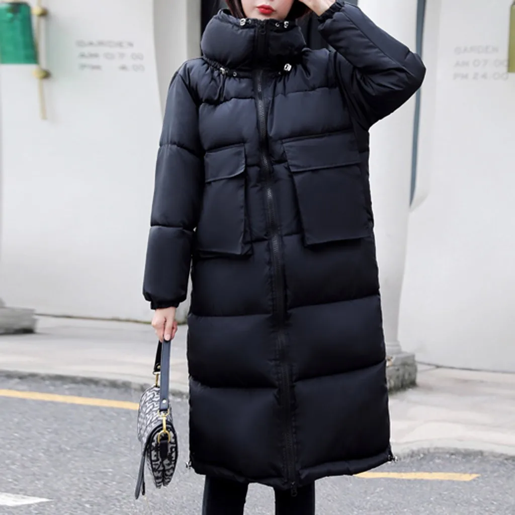 

Women Oversize Parkas Warm Thick Outerwear Zipper Coat Slim Cotton-padded Jacket Winter Jacket Women Parkas Outerwear Coats 2019