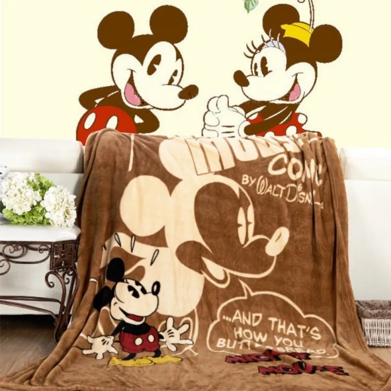 Disney мультфильм Микки Маус легкий тонкий фланелевый мягкий уютный теплый пледы