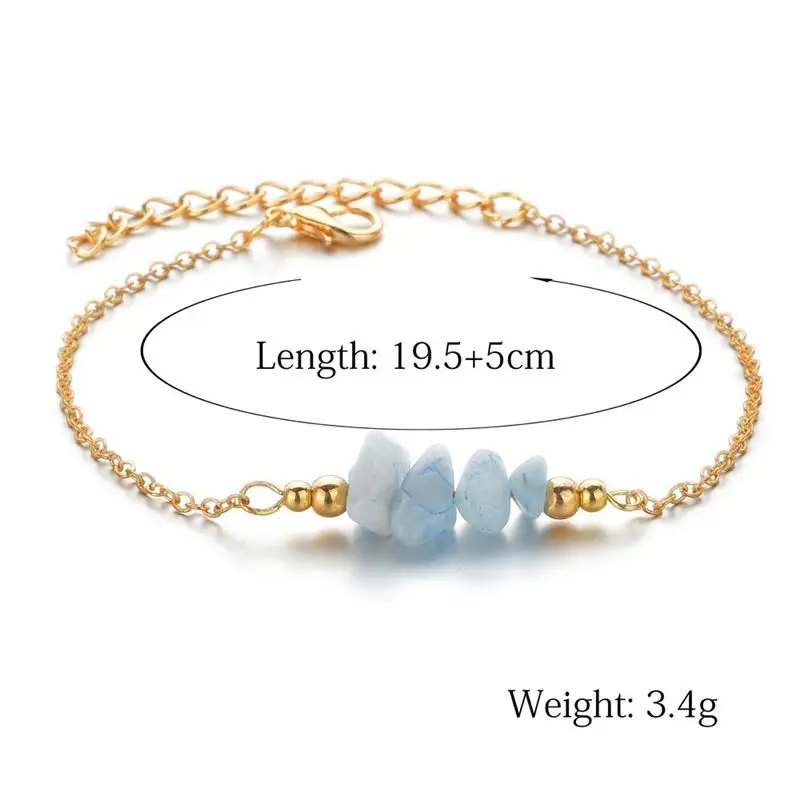 Gold Irregular Natural Stone Bracelets& Bangles for Women Crystal Bracelets Jewelry Bijoux Party Gift