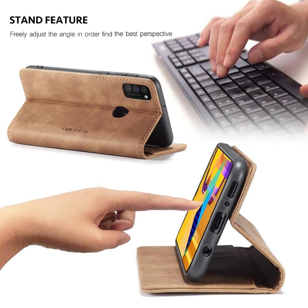 CaseMe Luxury Magnetic Retro Card Slot Stand Flip Cover For Samsung Galaxy M30S M21 Leather Wallet Case For Samsung M31 (15)