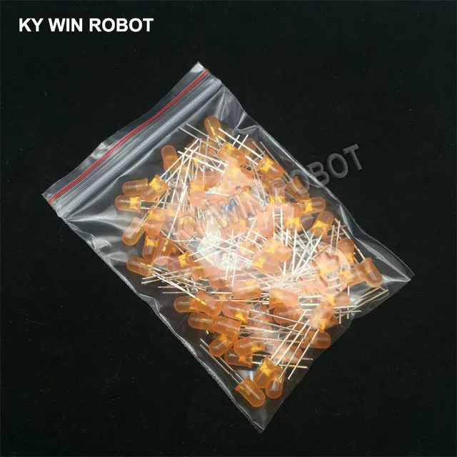 100pcs 5mm LED Diode 5 mm Assorted Kit White Green Red Blue Yellow Orange Pink Purple Warm white DIY Light Emitting Diode 100pcs Orange